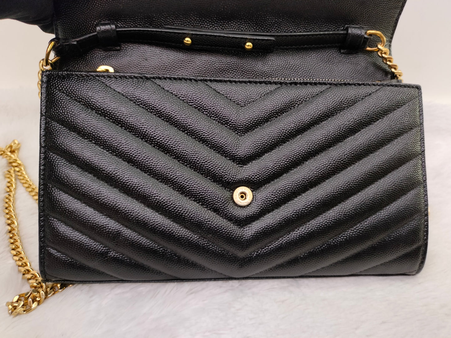 YsL WOC Chevron Grained Black GHW