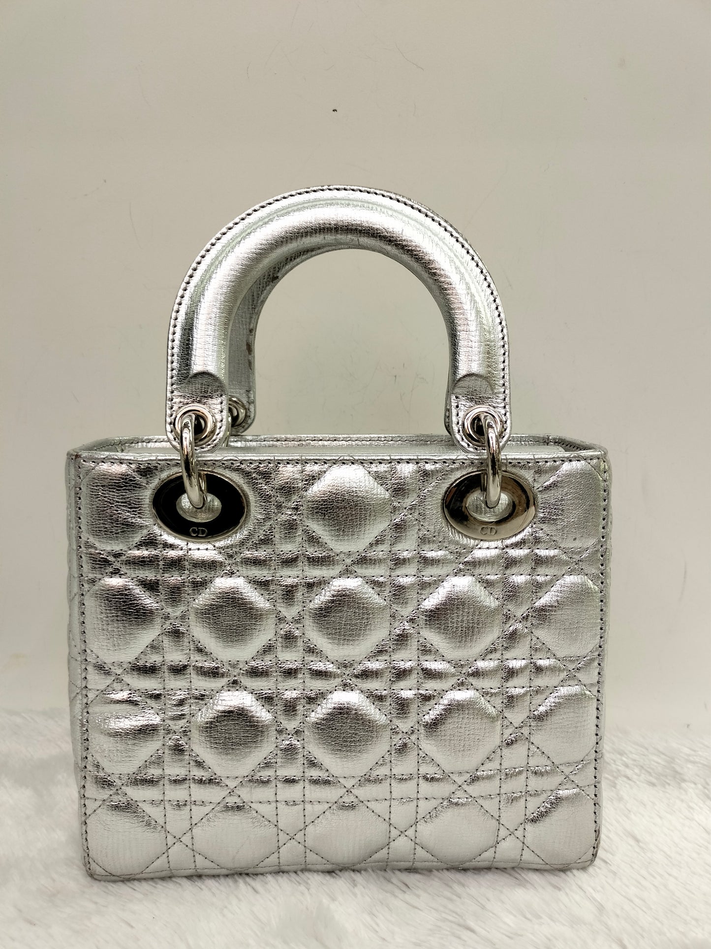 Lady Dior Small Metallic Silver SHW 2019