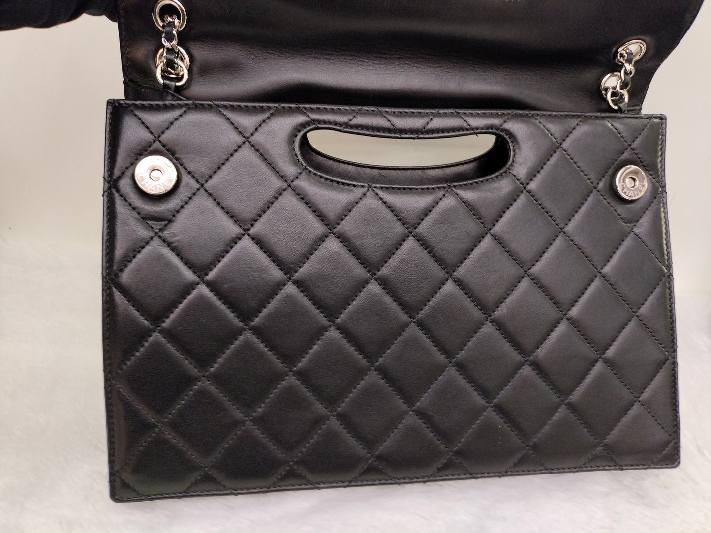 Chanel Timeless Foldover Lamb Black SHW #19