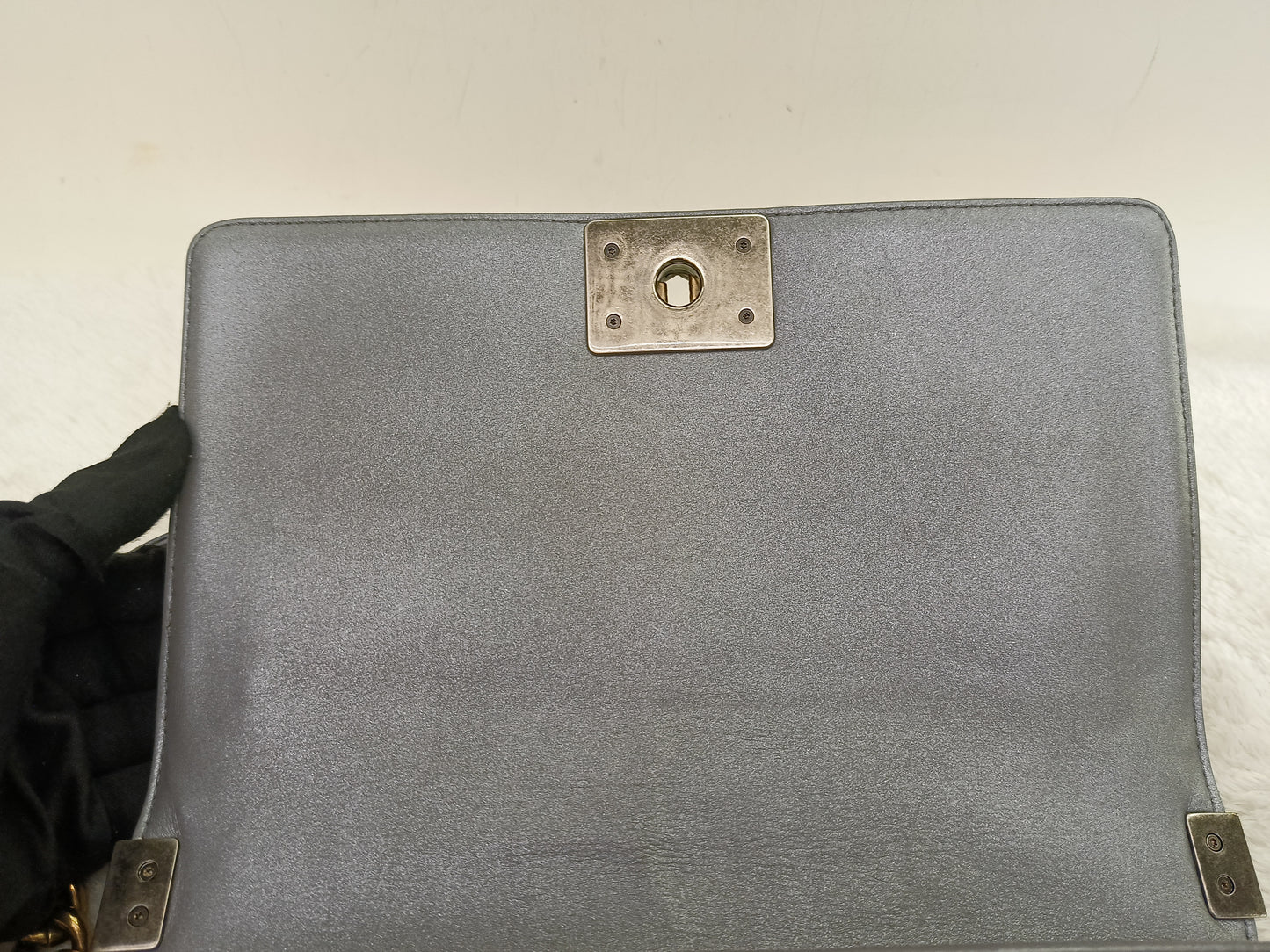 Chanel Boy 25 Calfskin Silver RGHW #19