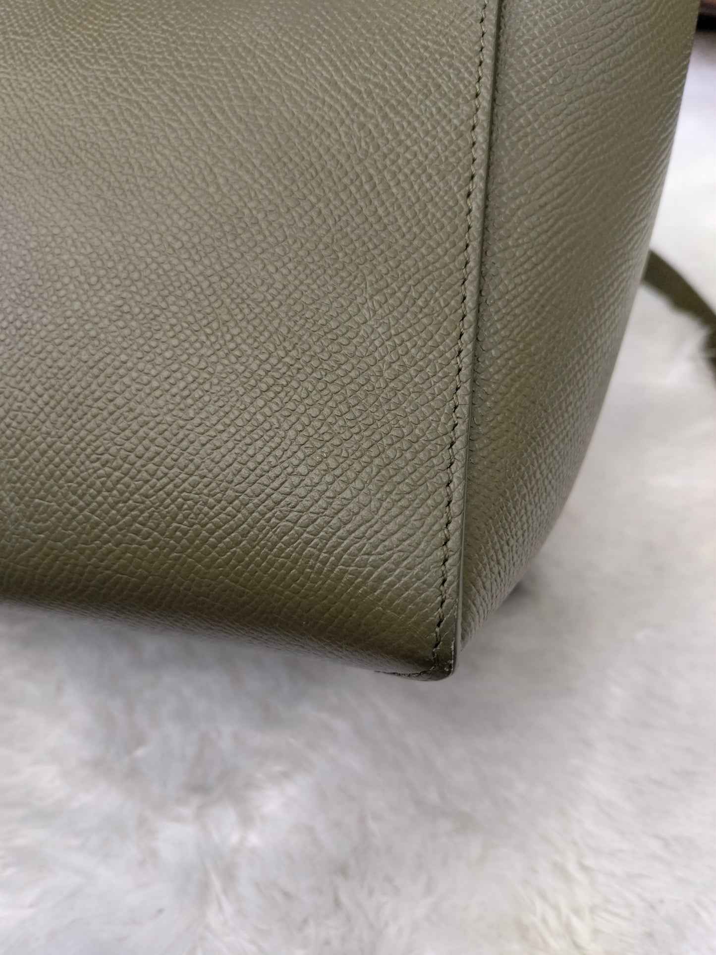 Celine Nano Belt Grained Green Army GHW 2019