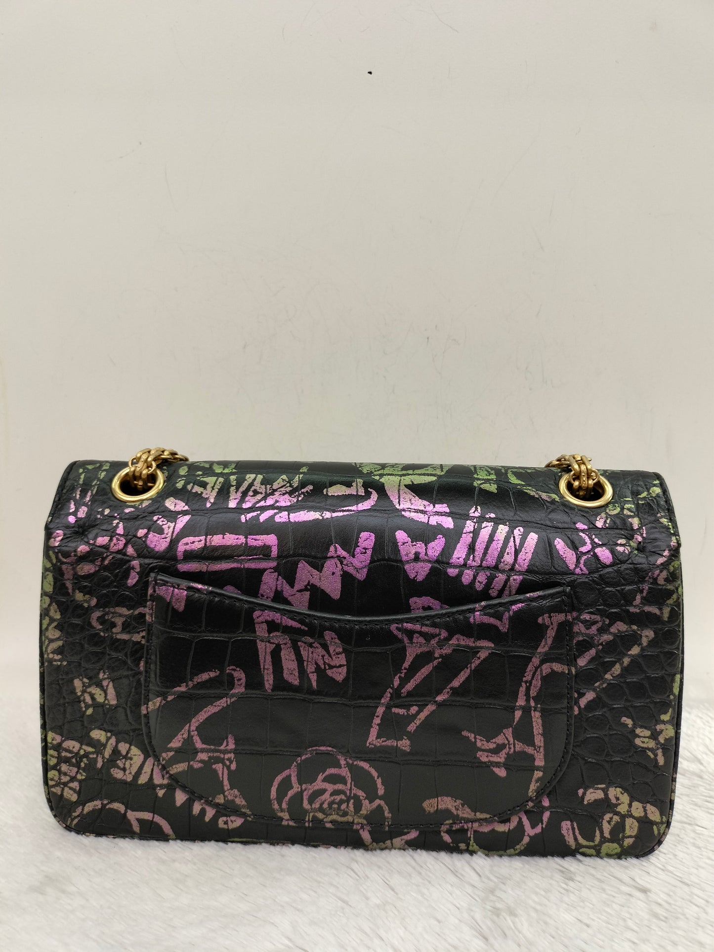 Chanel Reissue Medium Croco Graffity Black GHW DF #28