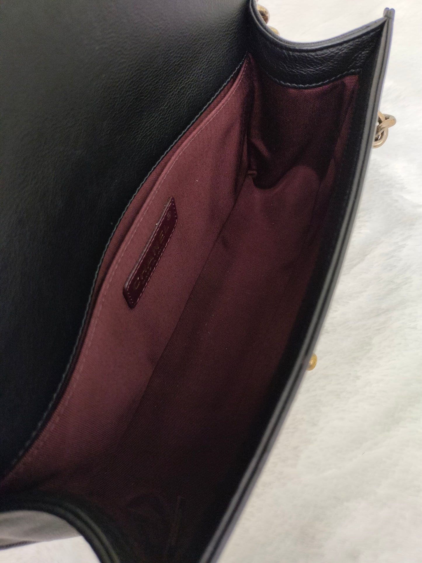 Chanel Boy 25 Fur Black RGHW #21