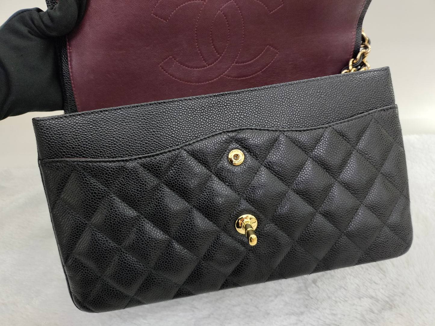 Chanel Jumbo Caviar Black GHW DF #21