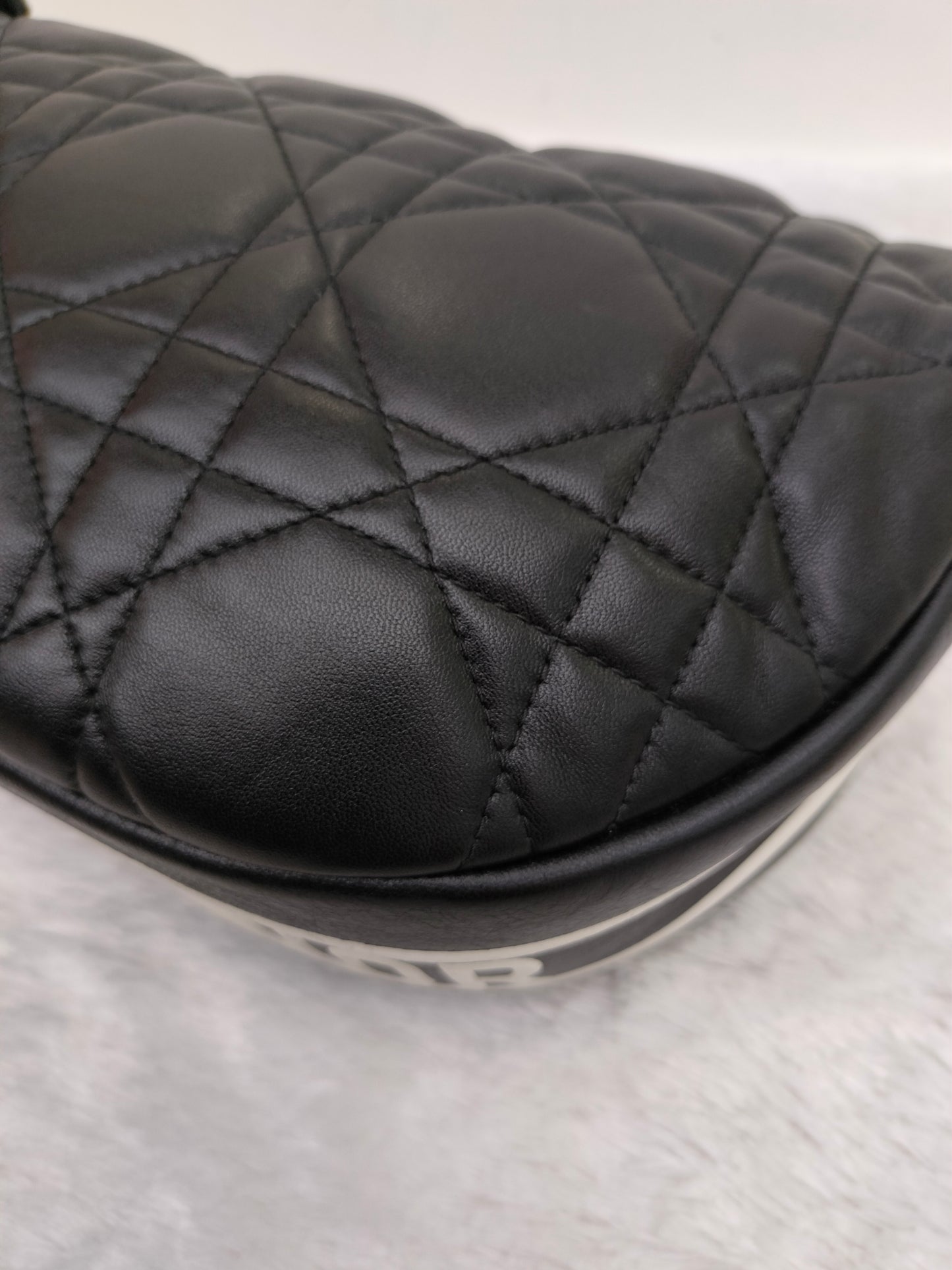 Dior Vibe Medium Cannage Lamb Black White GHW 2022