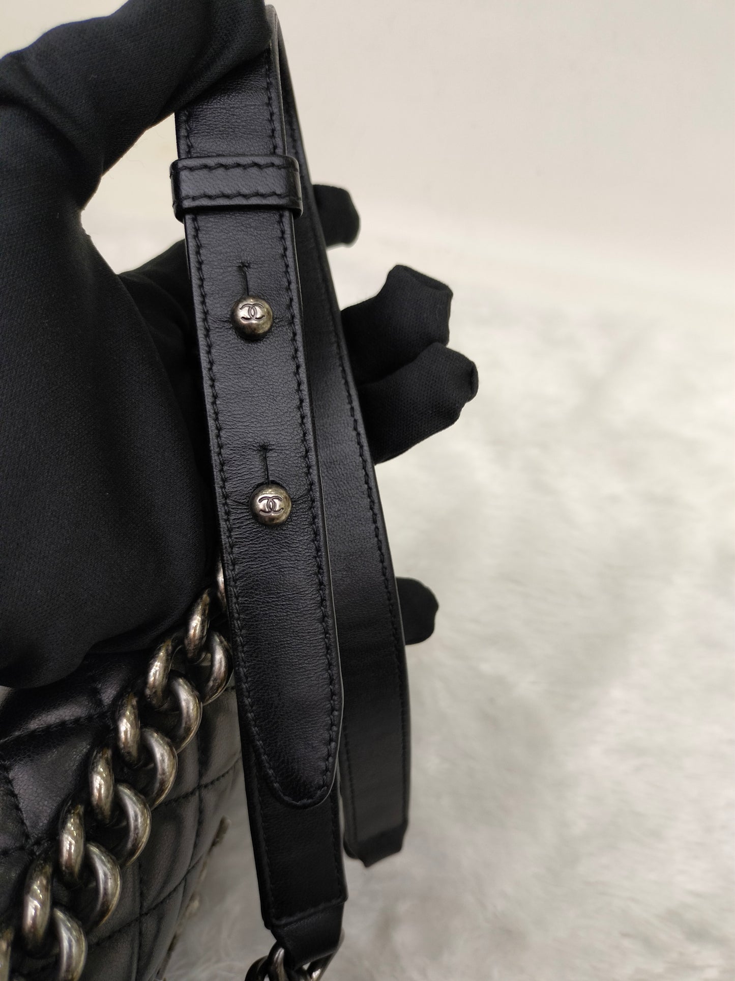 Chanel Boy 25 Lamb Black RHW #24