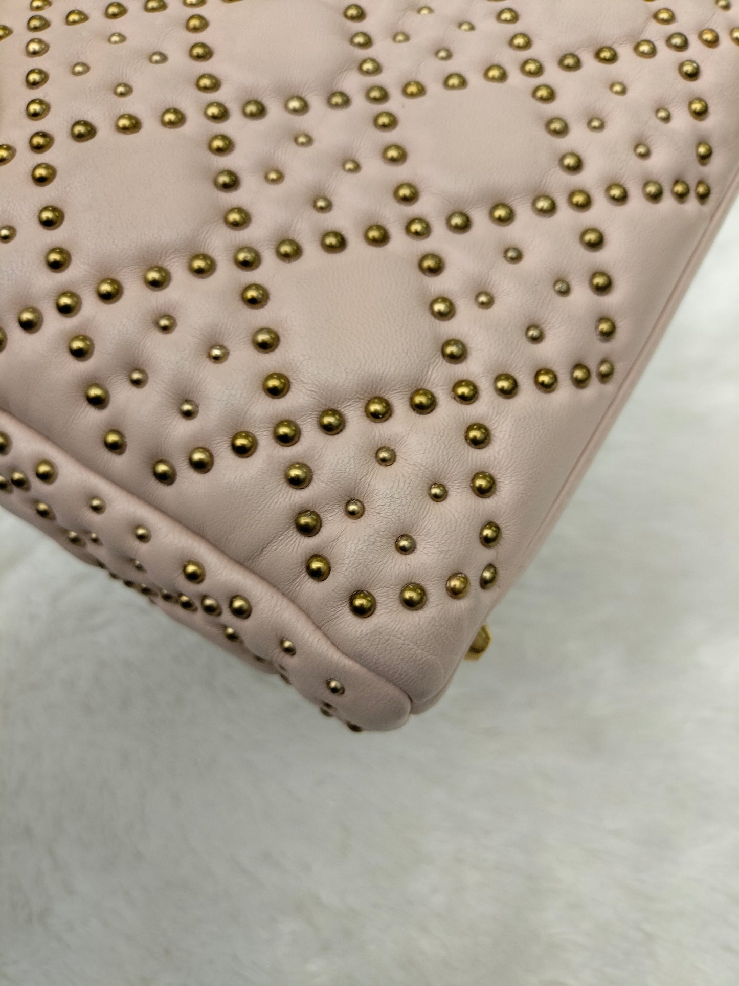 Lady Dior Mini Supple Studded Soft Pink GHW 2017