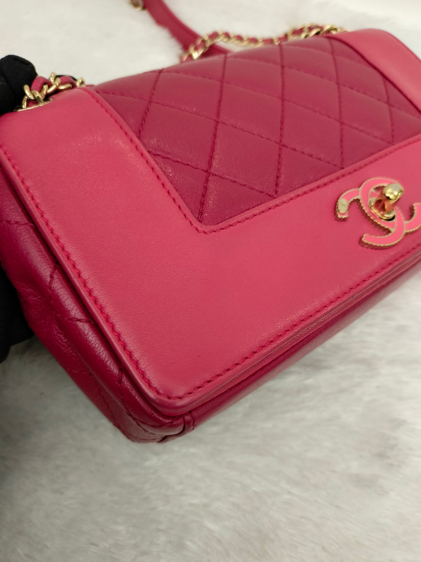 Chanel Mademoiselle Flap Calfskin Dark Pink/Pink GHW #23
