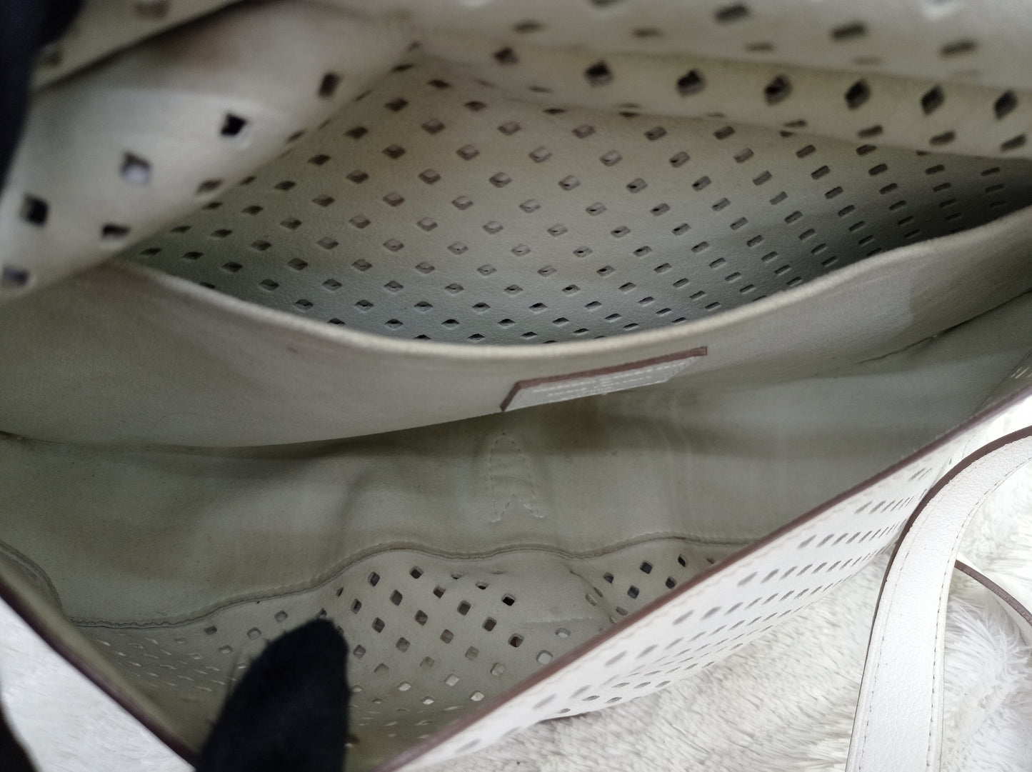 LV Saumur Perforated Limited Edition White Flore