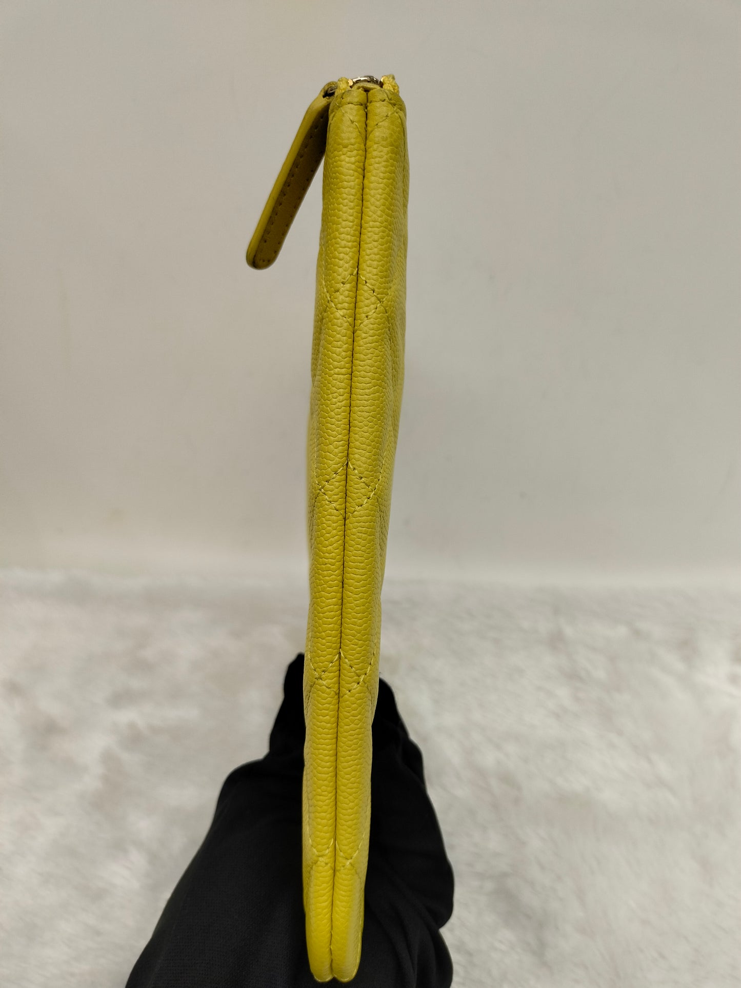 Chanel O'Case Clutch Caviar Yellow LGHW (CHIP)