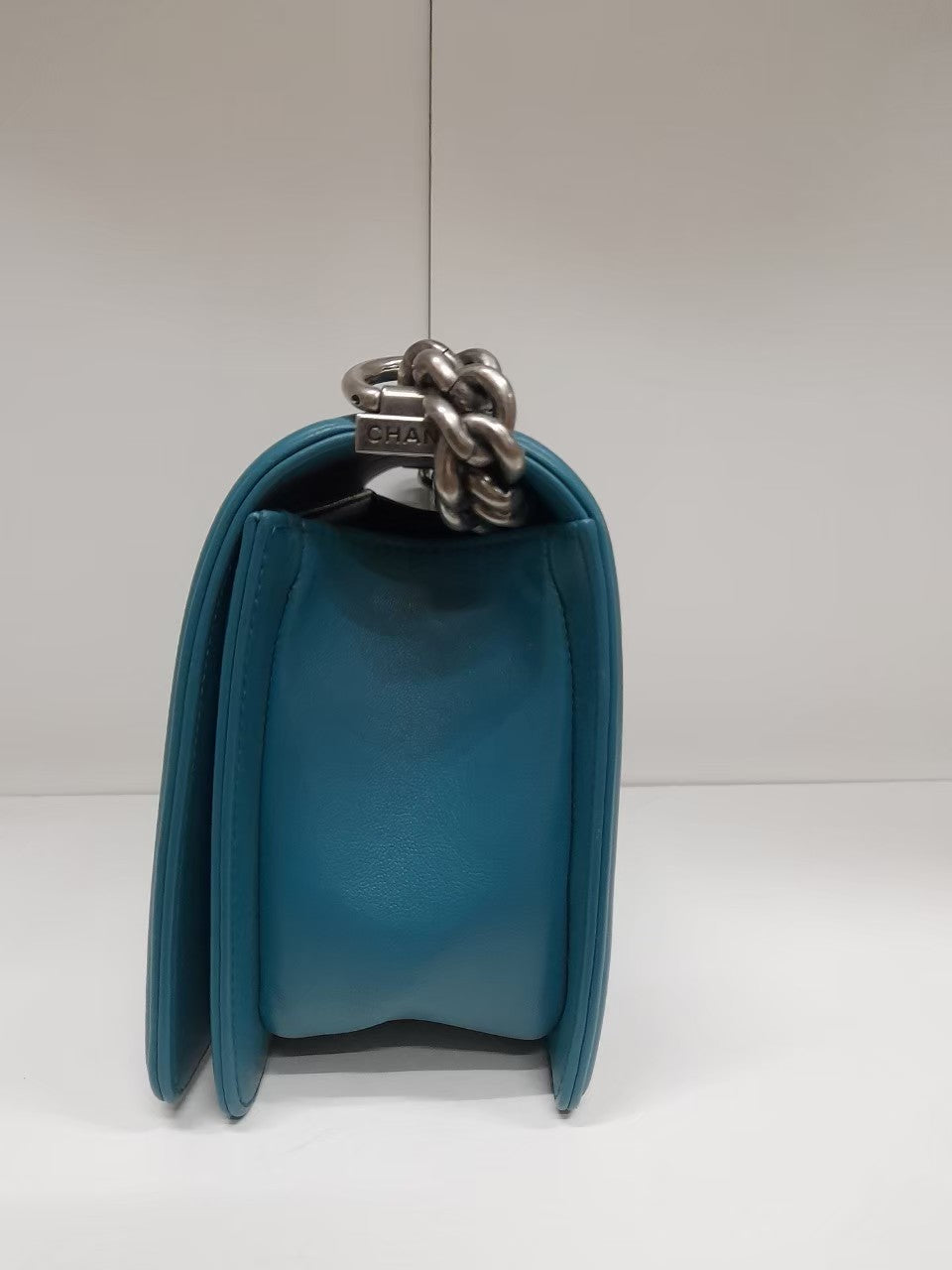 Chanel Boy 25 Lamb Blue RHW #19 Size 25x15x9cm