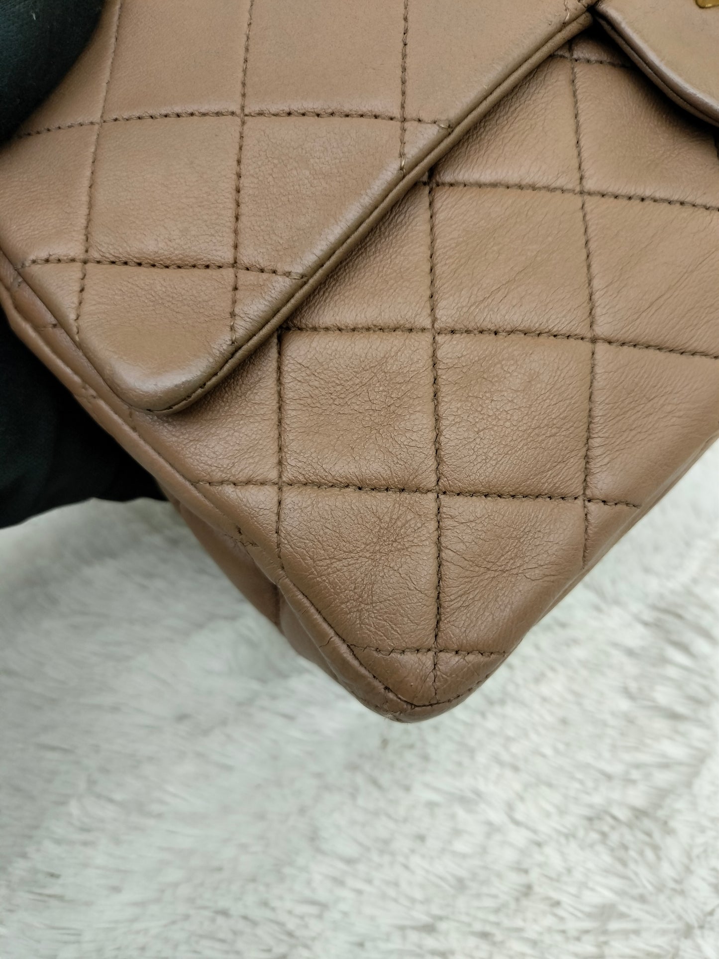 Chanel Medium Lamb Brown Vintage GHW DF #1