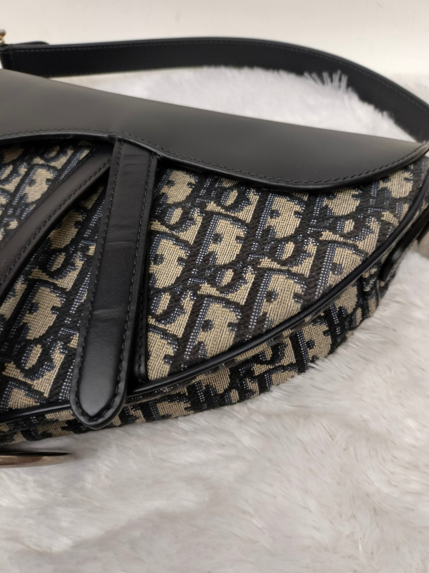 Dior Saddle Medium Jacquard Oblique Black SHW 2024