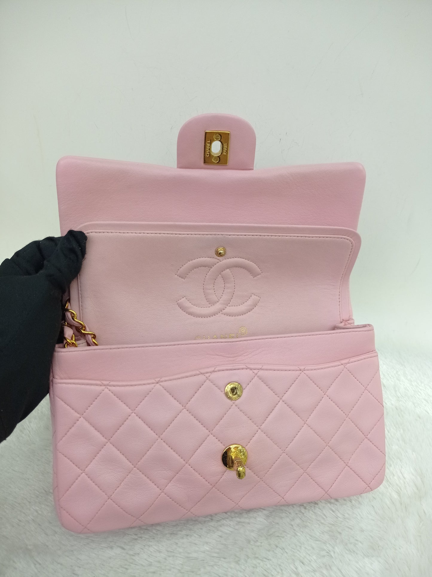 Chanel Small Lamb Pink Vintage GHW DF #4