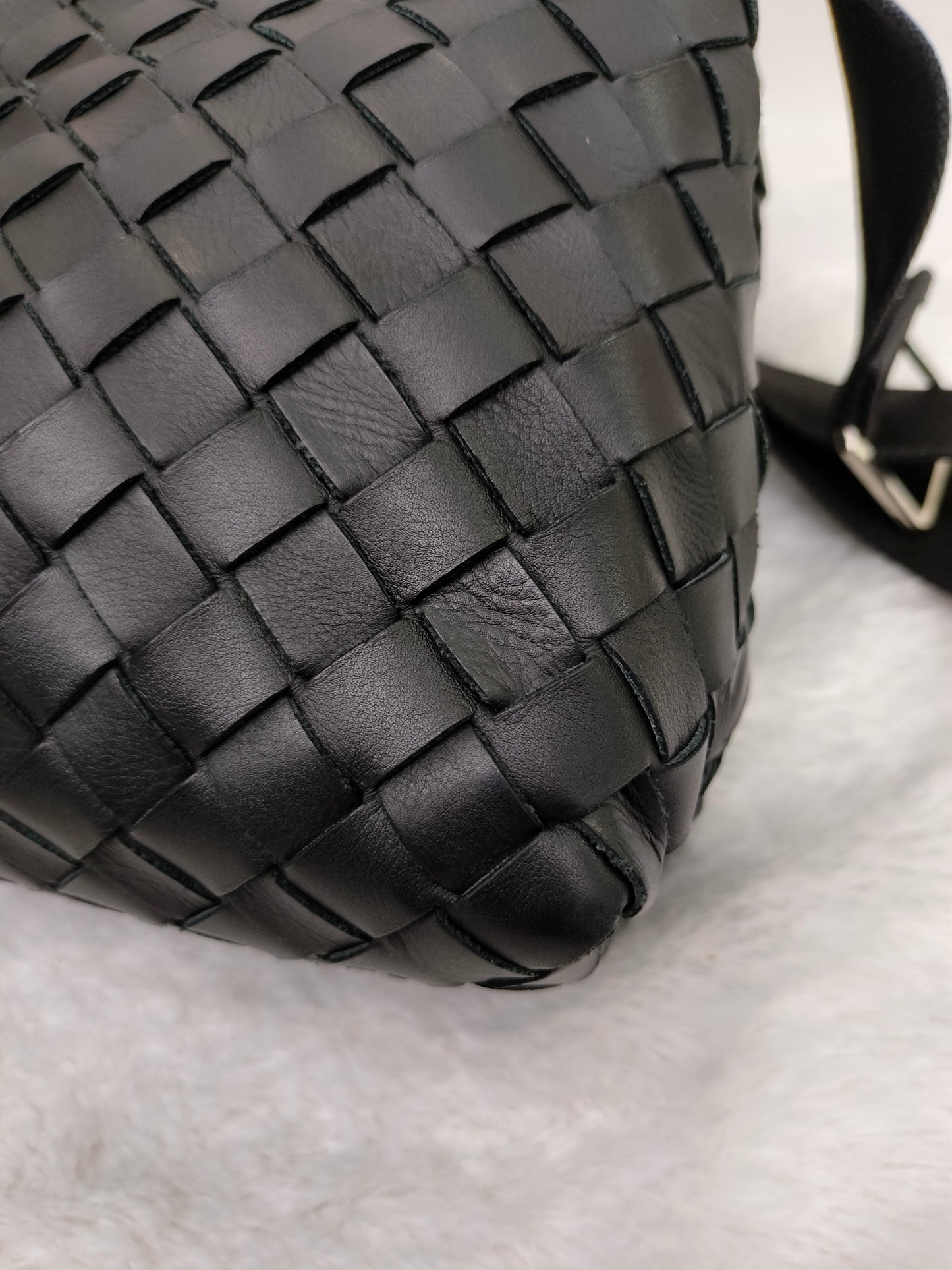 Bottega Veneta Fold Over Flap Black SHW