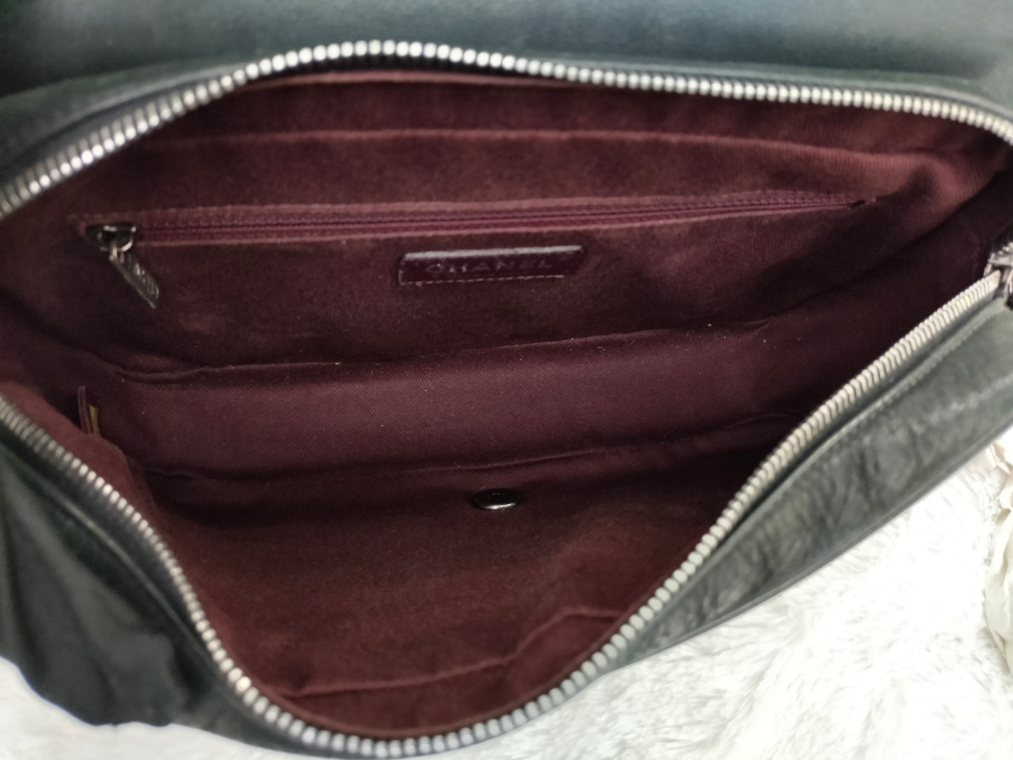 Chanel Day Trip Flap Calfskin Black RHW #22