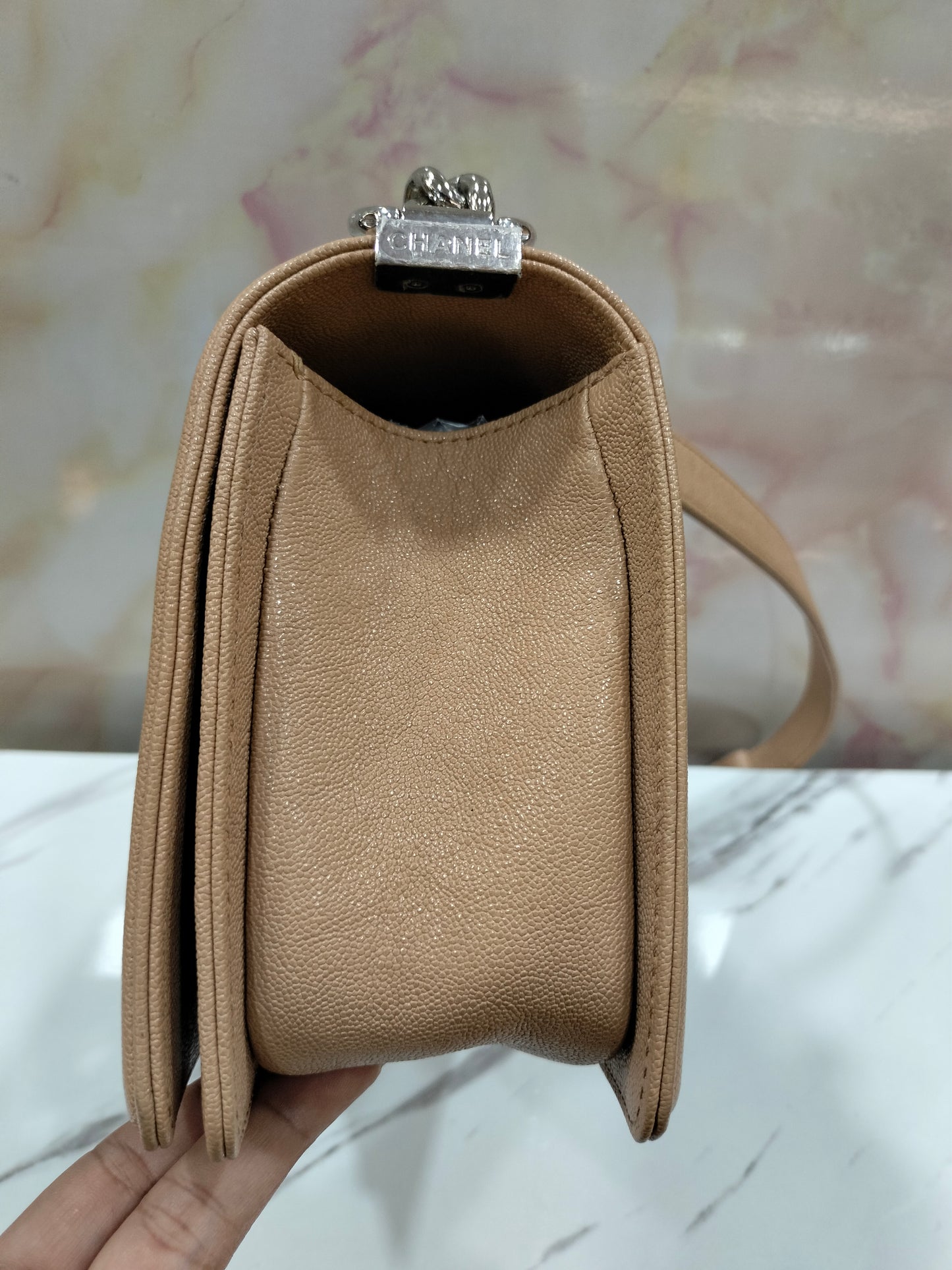 Chanel Boy 25 Caviar Beige SHW #28