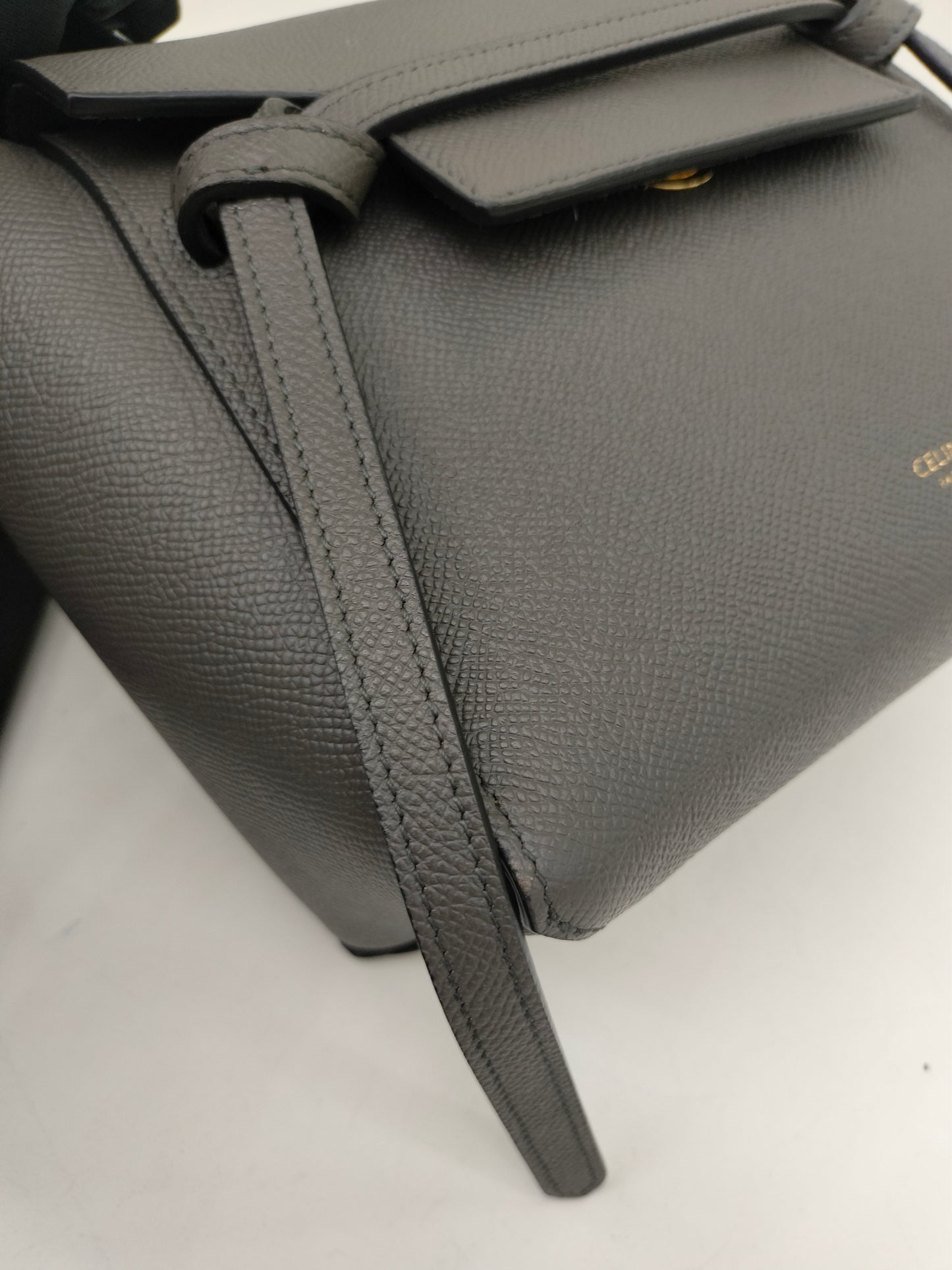 Celine Nano Belt Grained Grey GHW 2022