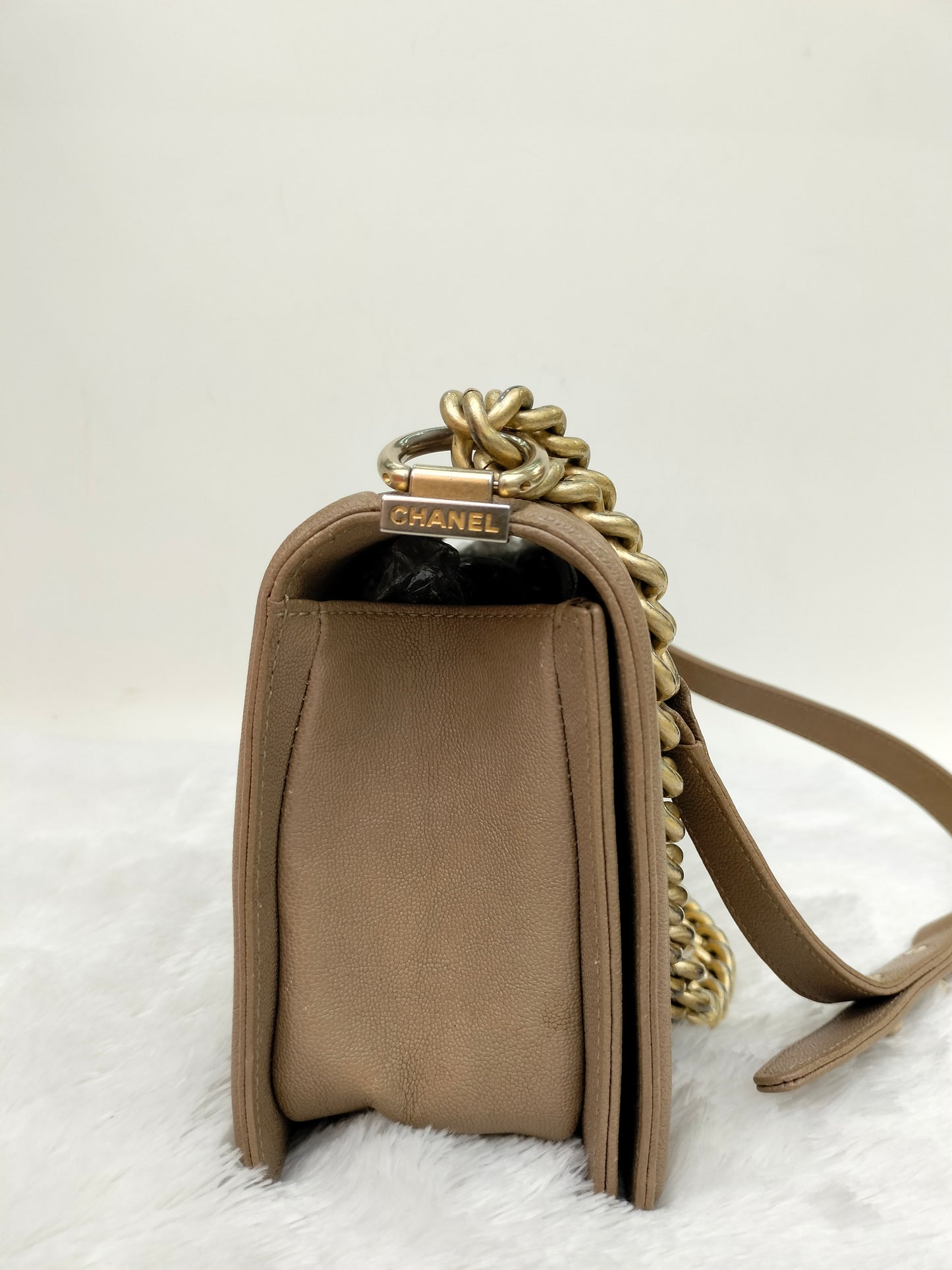 Chanel Boy 25 Caviar Caramel GHW #27