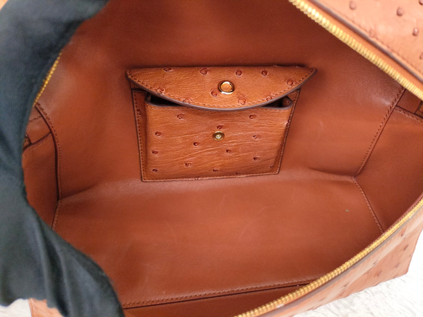 Loro Piana 27 Extra Bag Ostrich Cognac GHW 2024