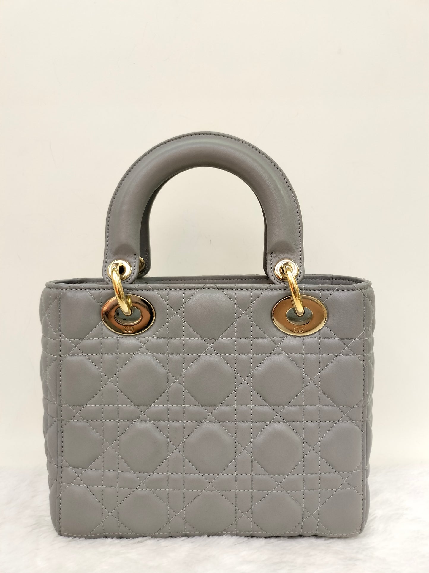 Lady Dior Small Lamb Grey GHW 2016