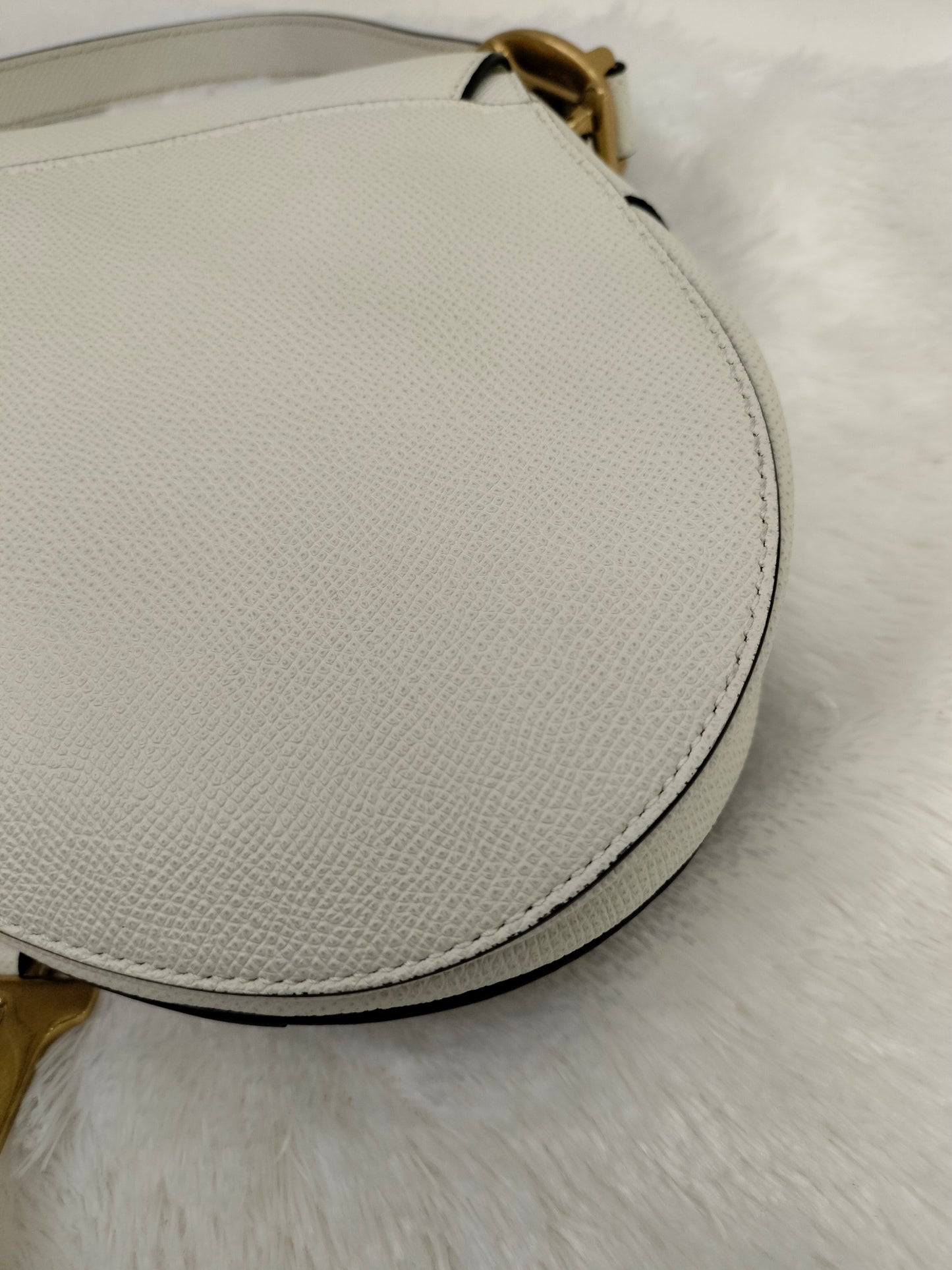 Dior Saddle Medium Grained White GHW 2020