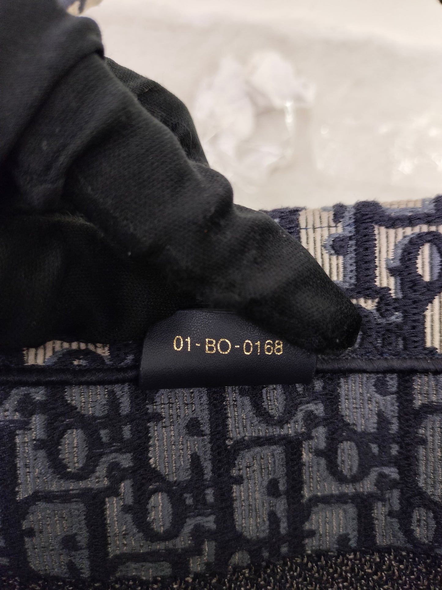 Dior Tote Book Medium Oblique Navy 2018