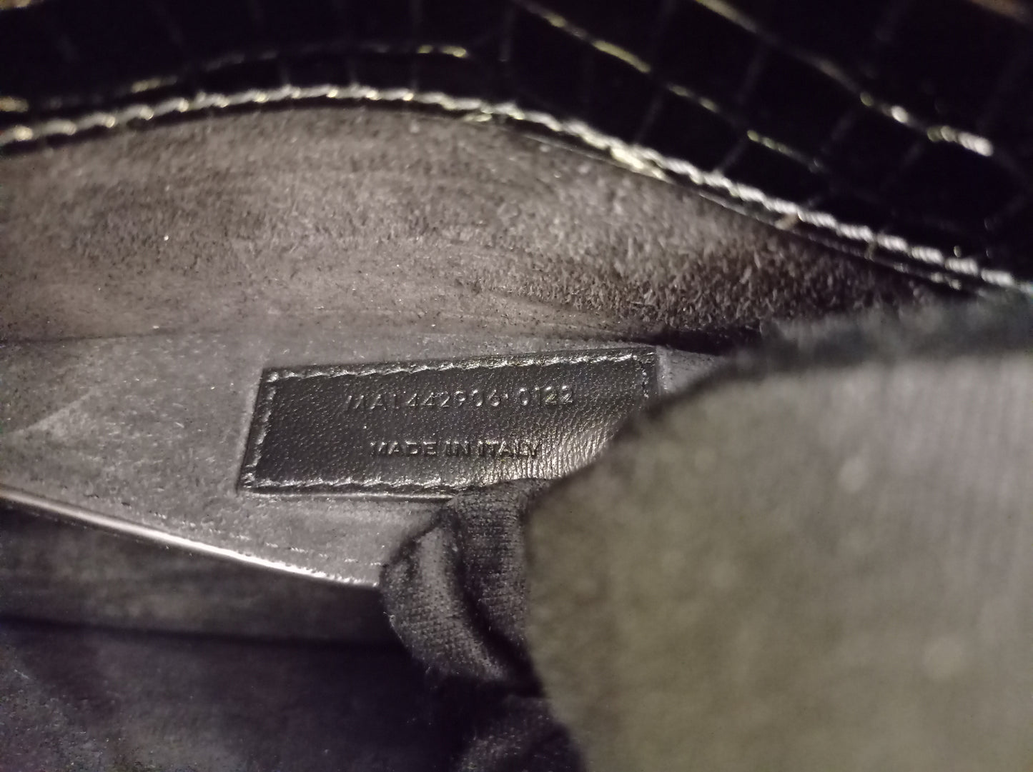 YsL Sunset Medium Croco Black GHW 2022