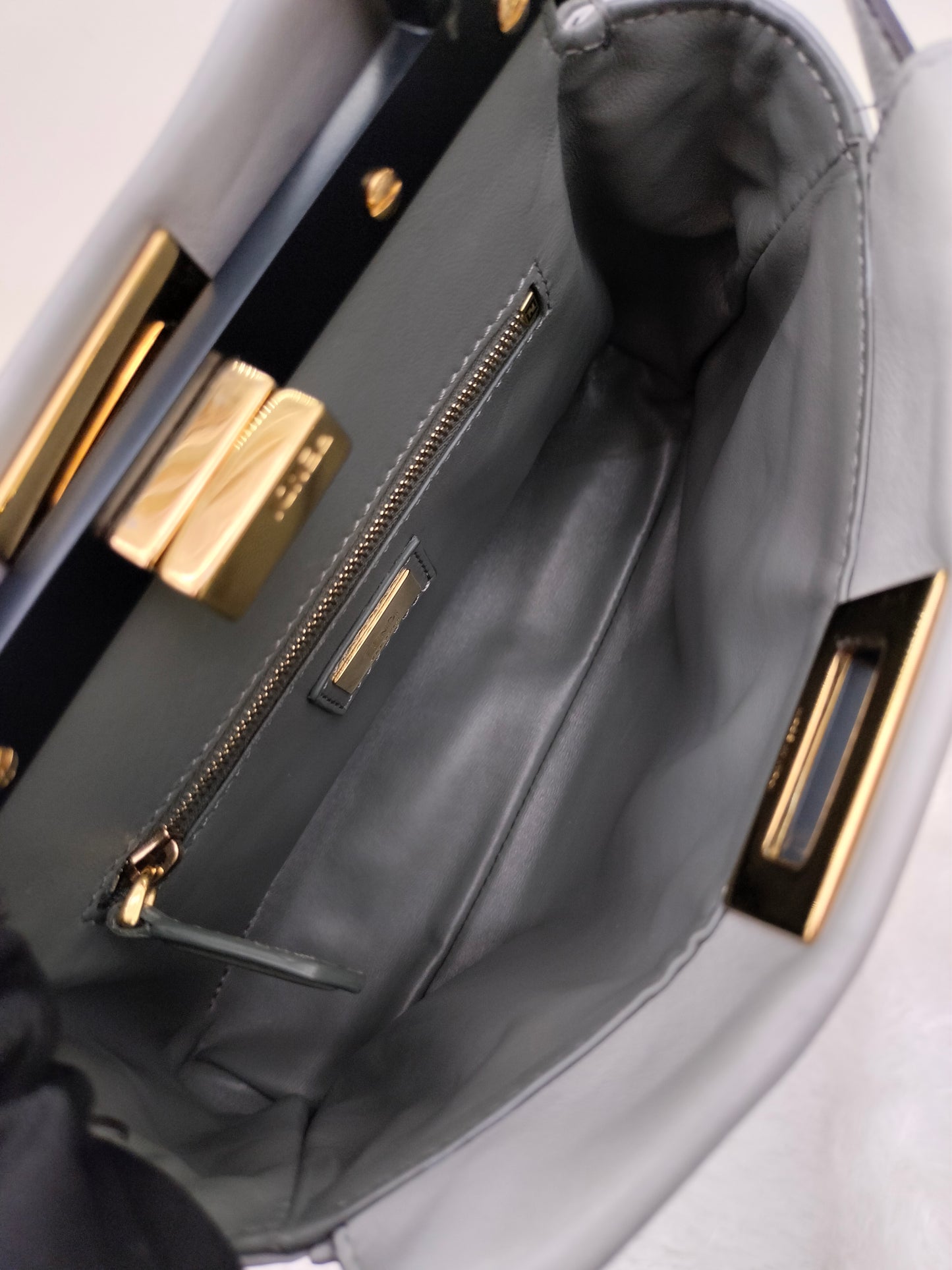 Fendi Peekaboo Mini Griss Pink Peony GHW