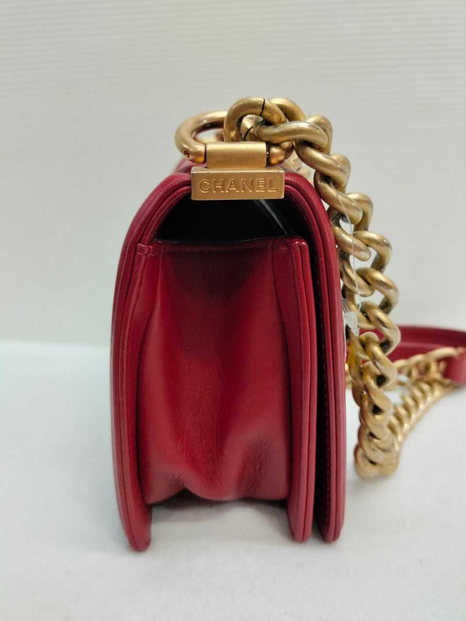 Chanel Boy20 Small Lamb Red GHW #24 Size 20x12x6cm