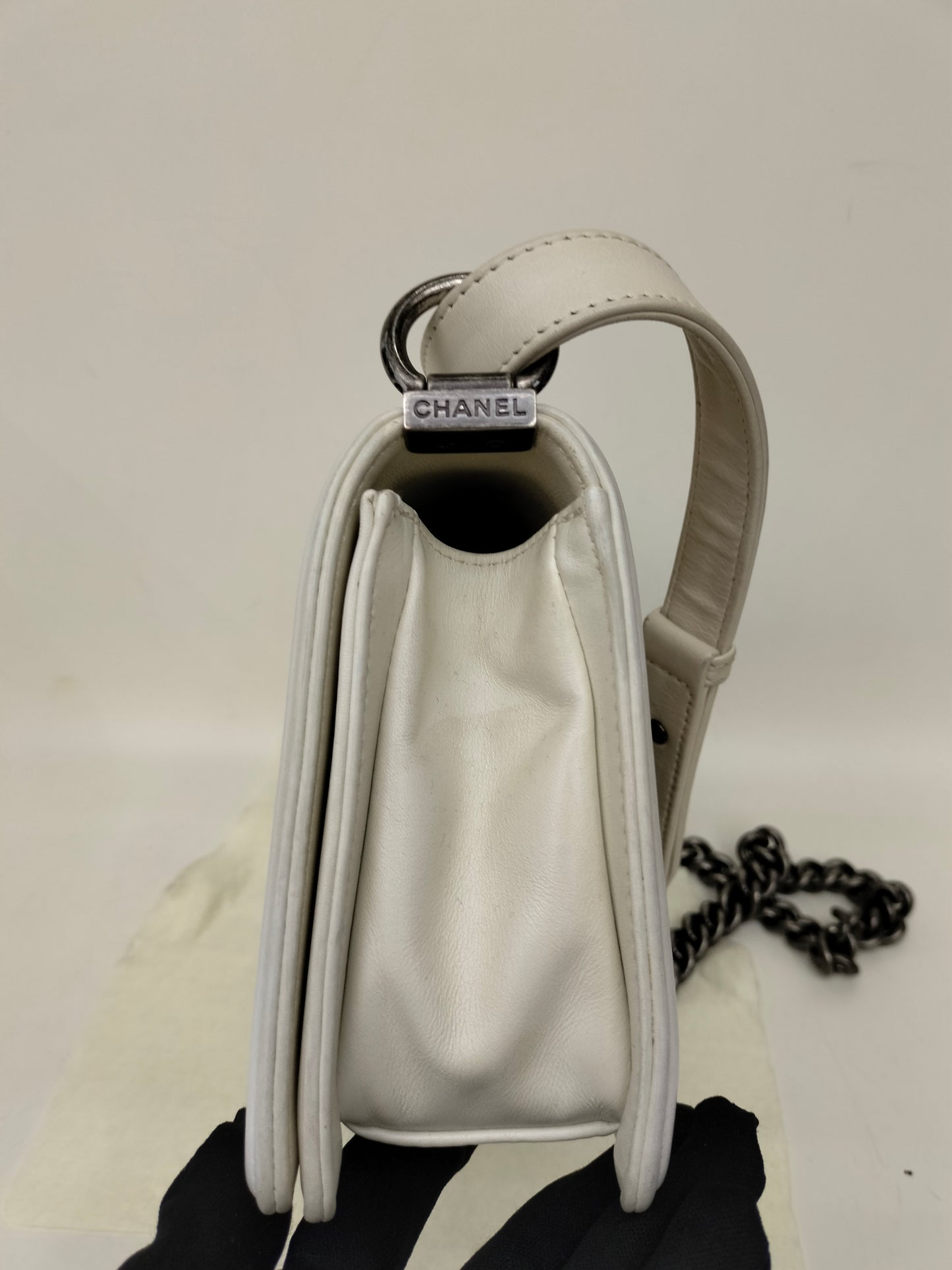 Chanel Boy 25 Rock Python White Blue RHW #17
