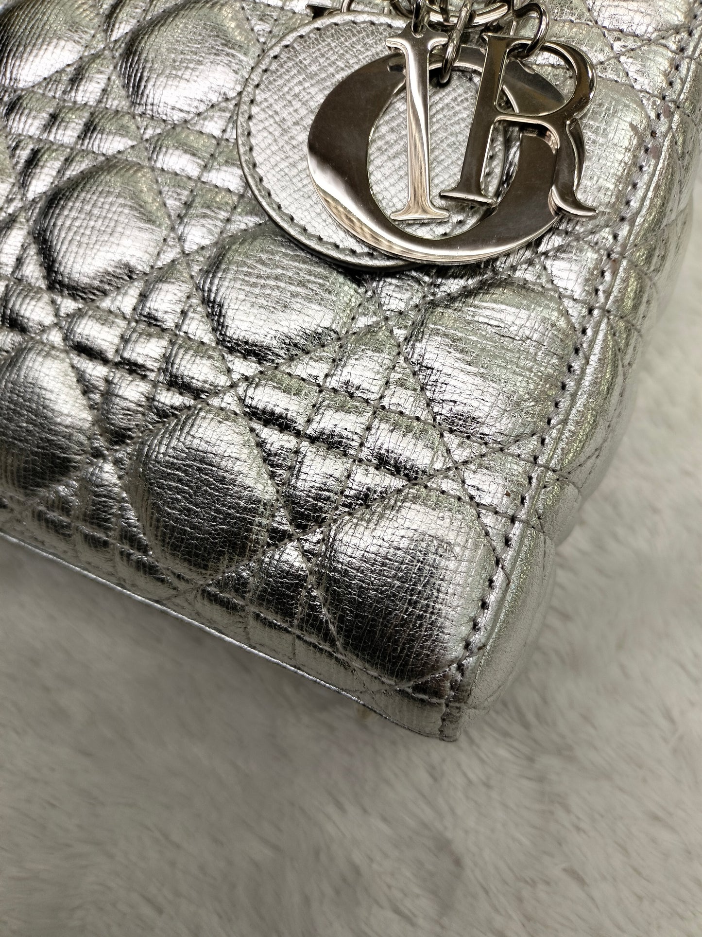 Lady Dior Small Metallic Silver SHW 2019