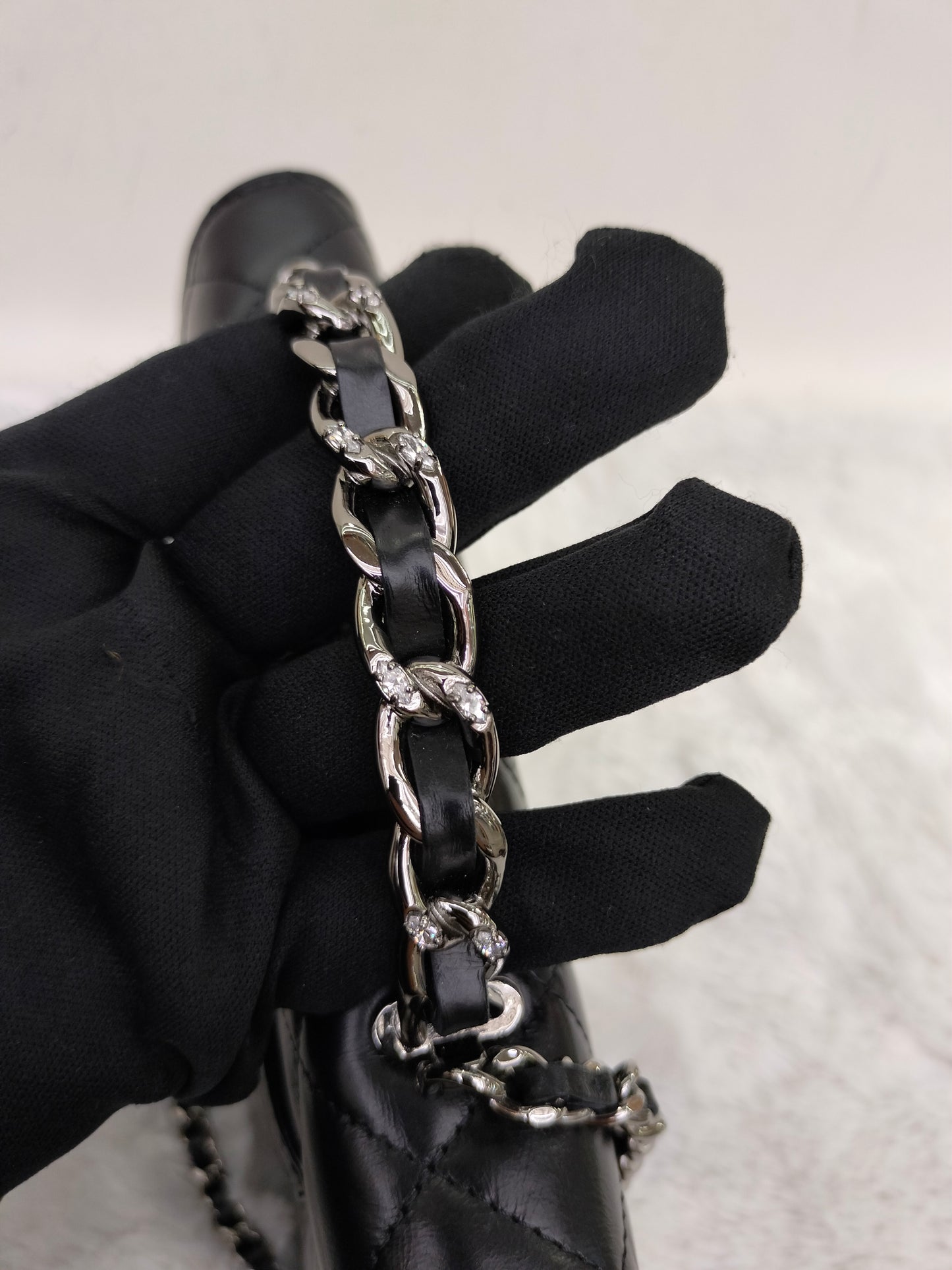 Chanel WOC Top Handle Lamb Black SHW (CHIP)