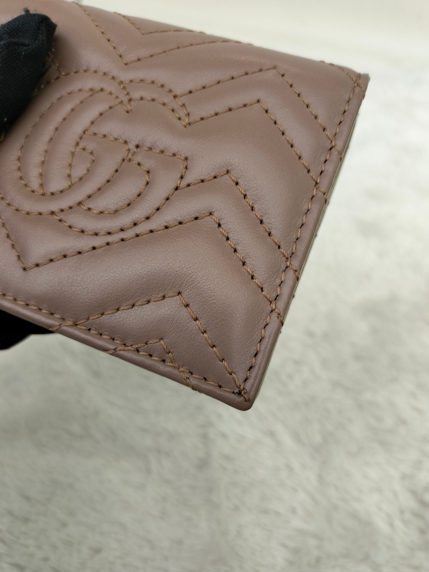 Gucci Card Case Wallet Marmont Dusty Pink GHW