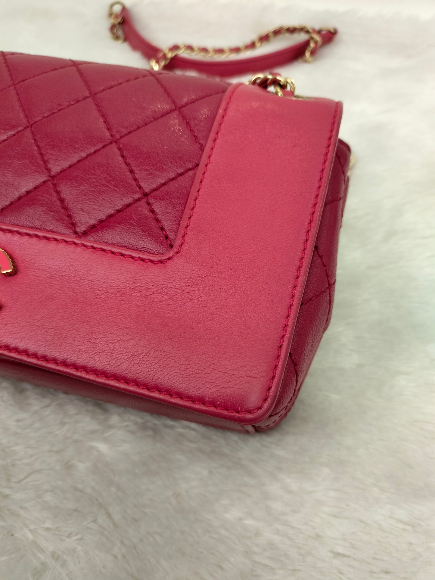 Chanel Mademoiselle Flap Calfskin Dark Pink/Pink GHW #23