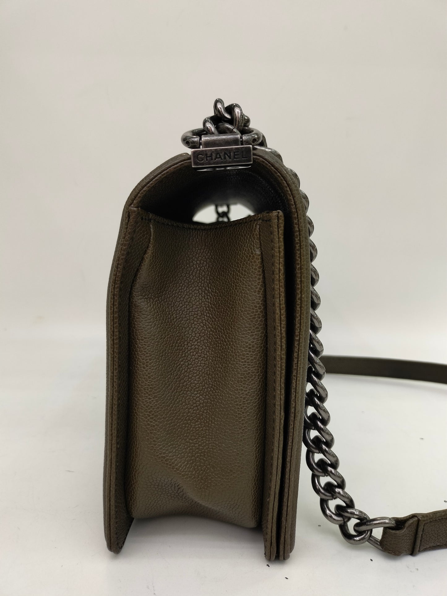 Chanel Boy 28 Caviar Khaki RHW #23