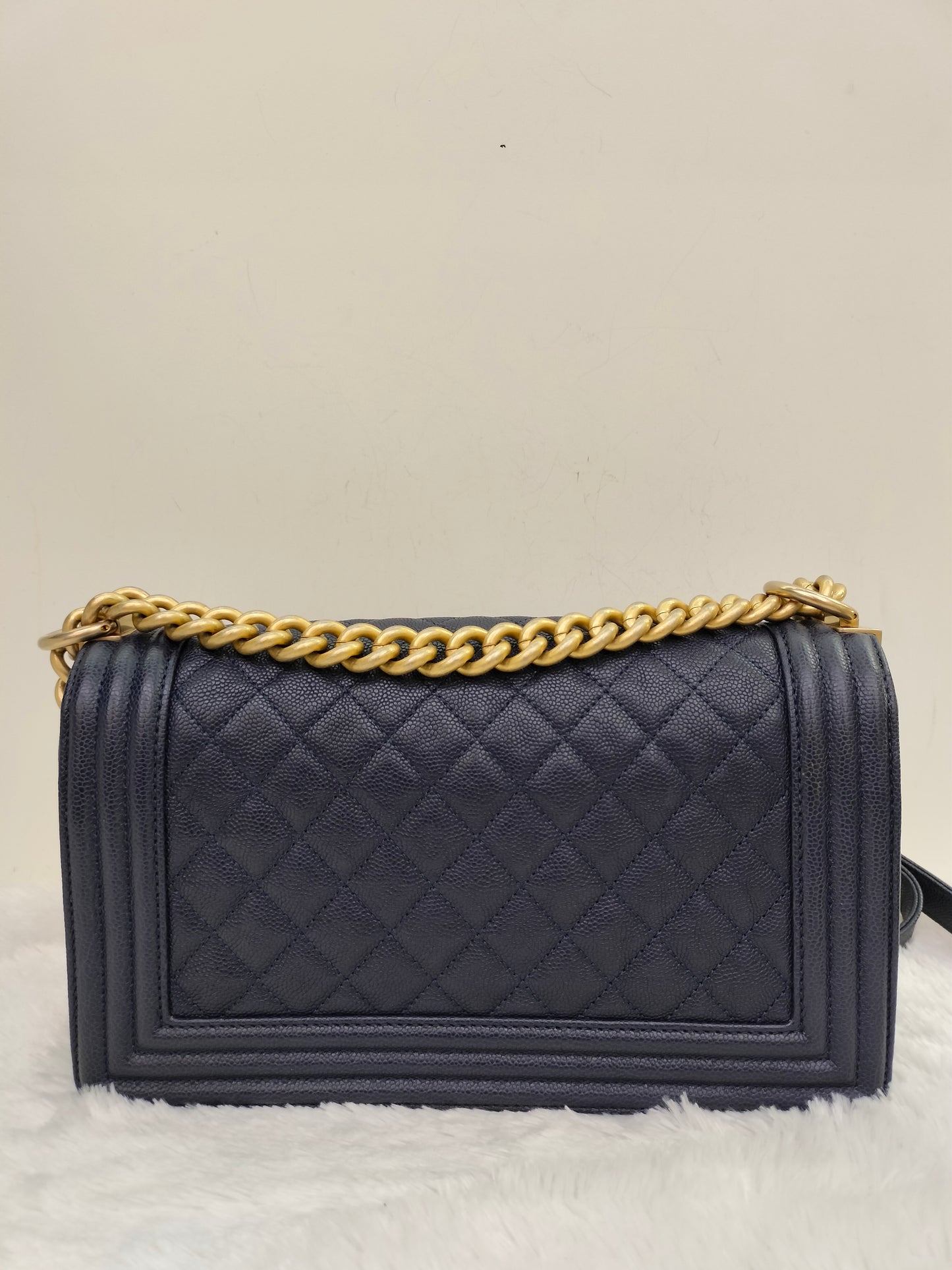 Chanel Boy 25 Caviar Navy GHW #25