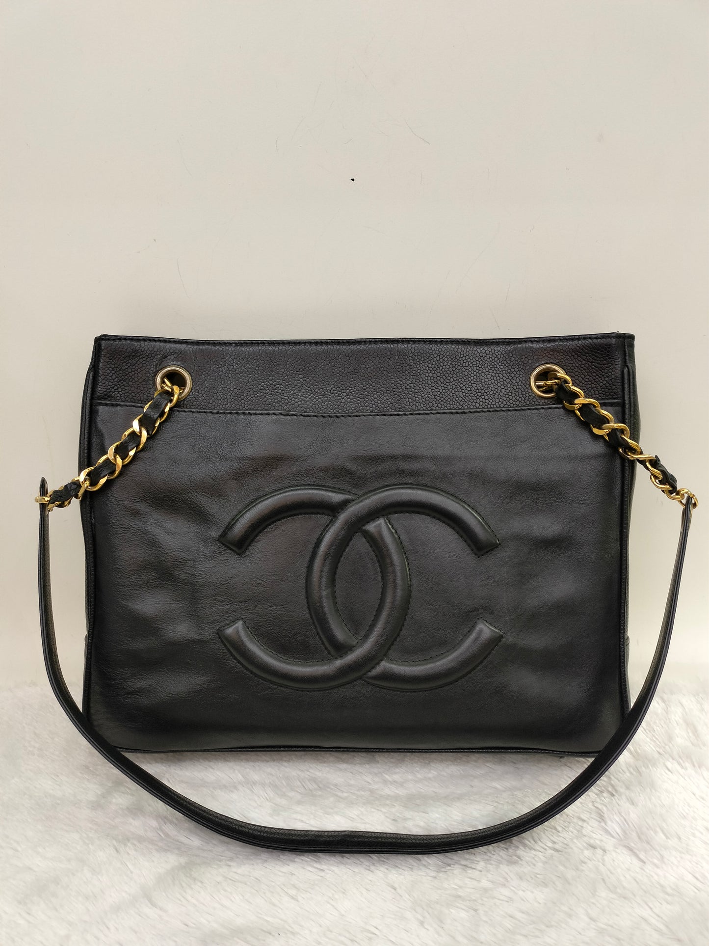 Chanel Timeless Tote Shoulder Caviar Calfskin Black GHW (broken holo)