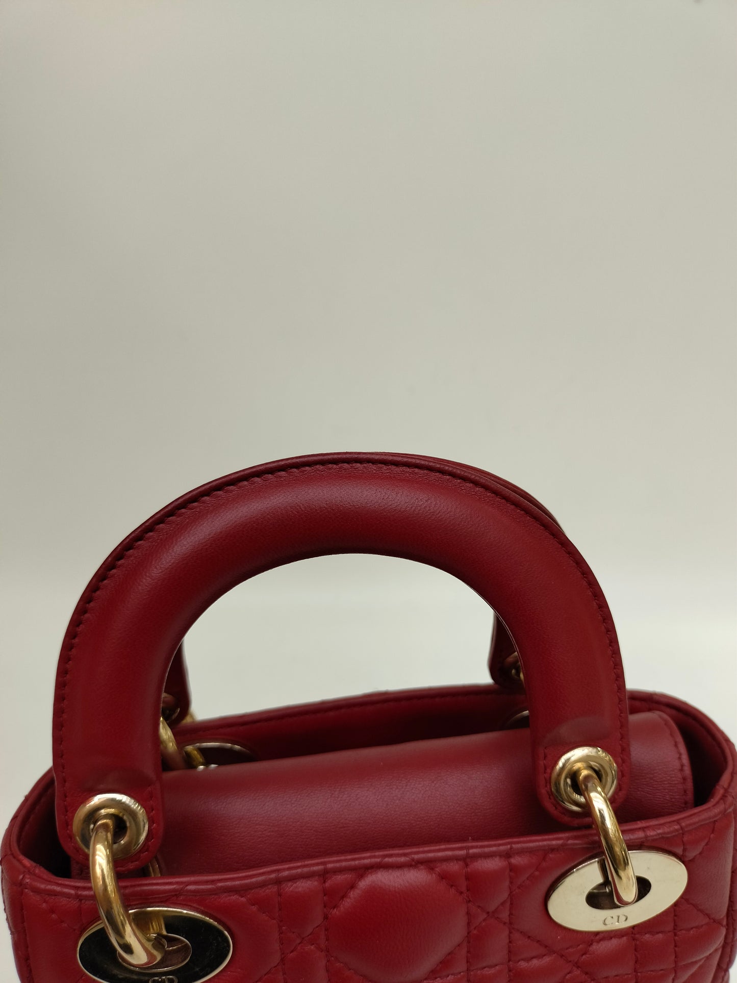 Lady Dior Mini Lamb Red GHW 2017