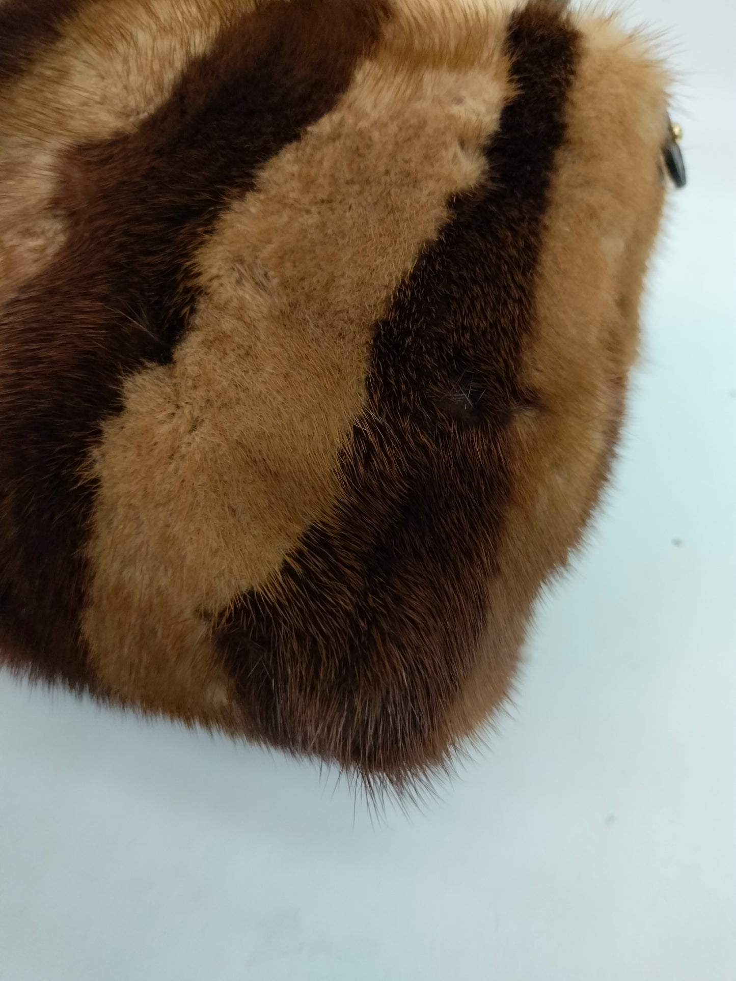 Fendi Peekaboo Mini Fur Black Brown GHW