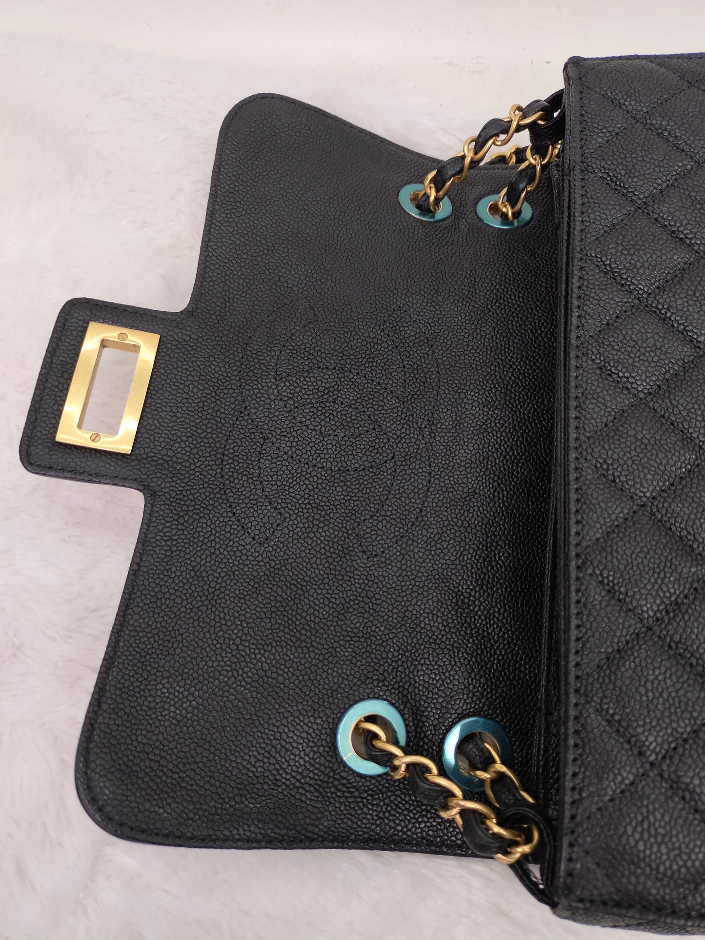 Chanel Mademoiselle Medium Lock Flap Caviar Black GHW #16