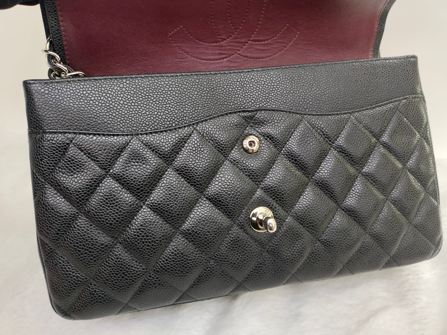 Chanel Jumbo Caviar Black SHW DF #18