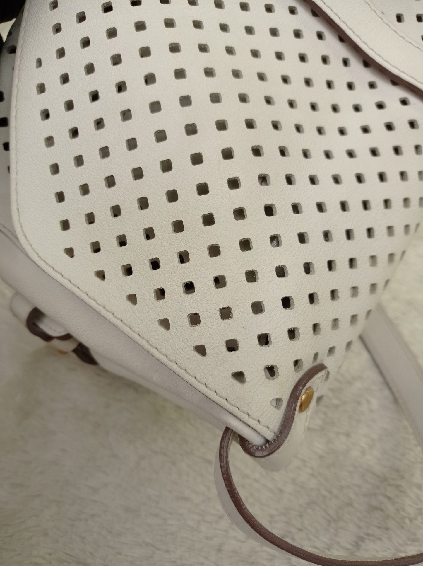 LV Saumur Perforated Limited Edition White Flore