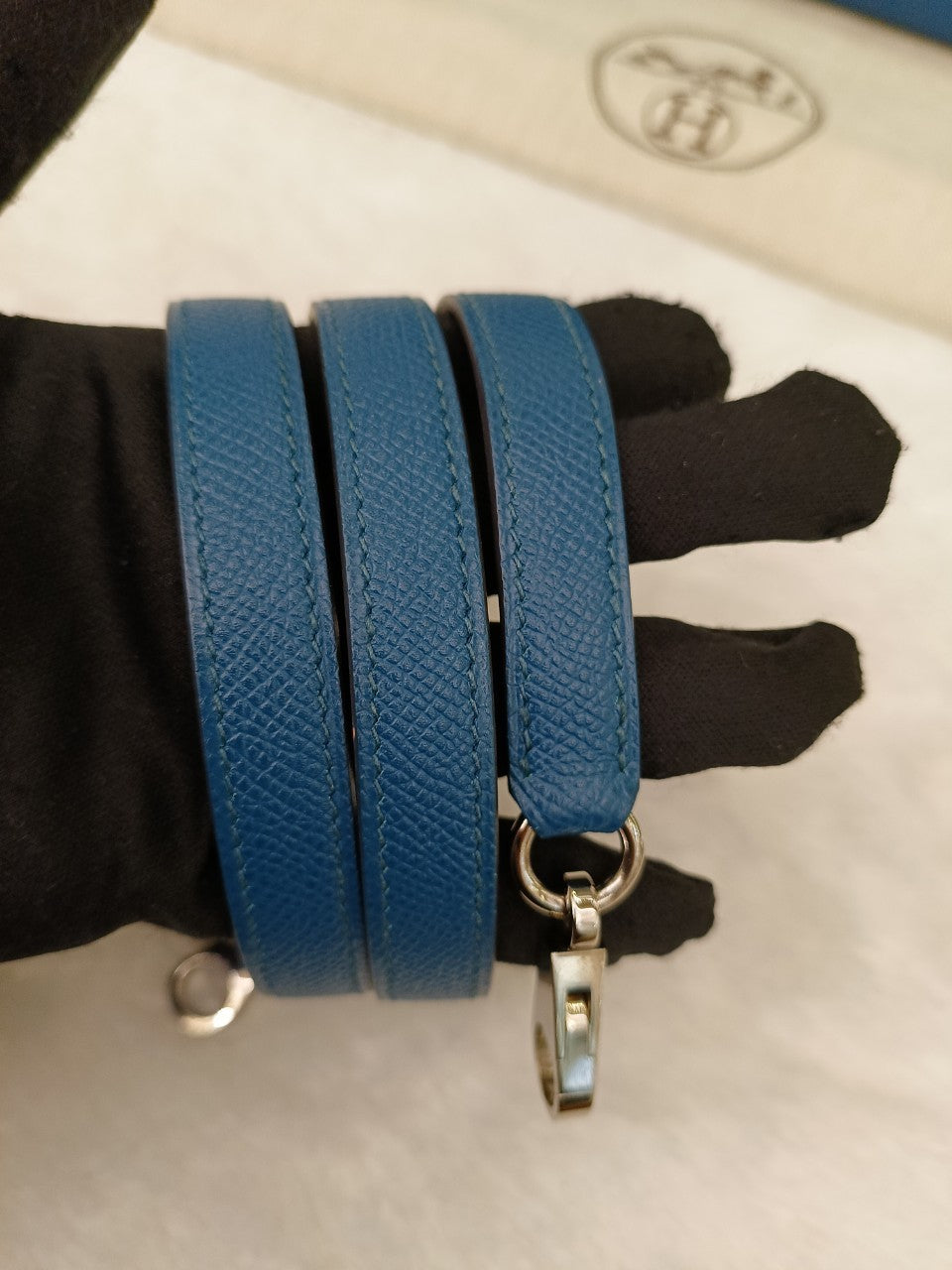 Kelly32 Epsom Sellier Bleu Izmir PHW #R square