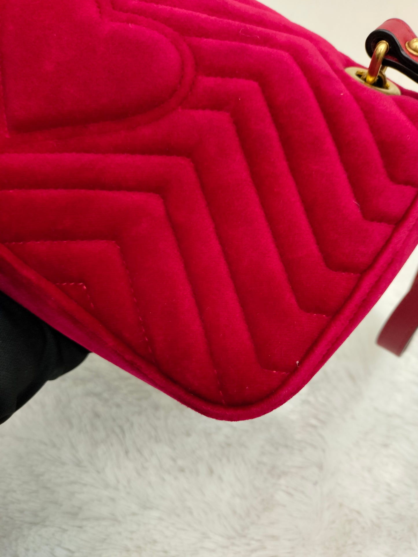 Gucci Marmont Small Velvet Red GHW 2018