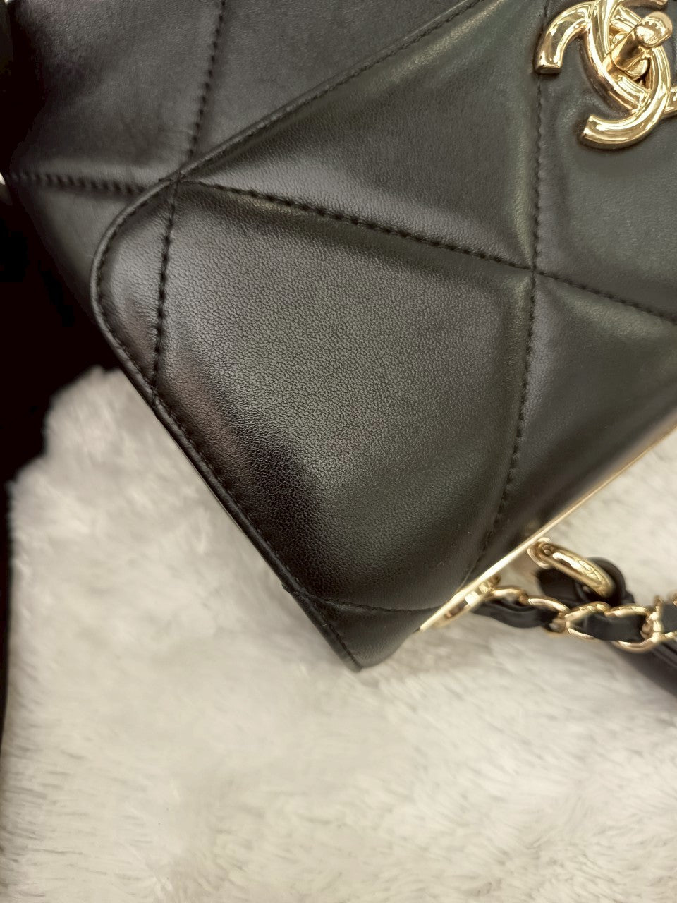 Chanel CC Trendy Small Lamb Black LGHW #28