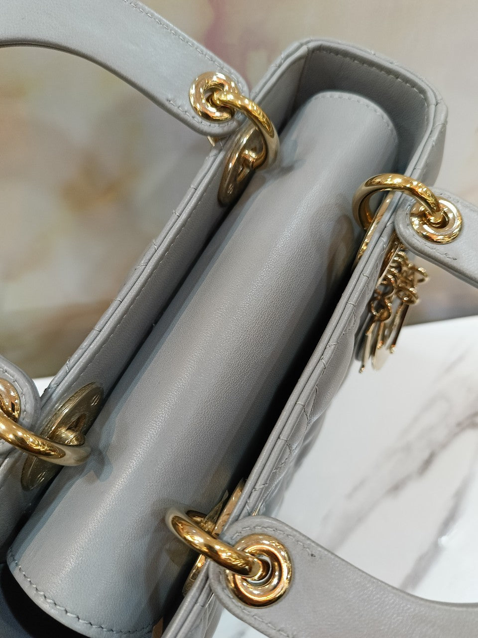 Lady Dior Small Lamb Grey GHW 2018