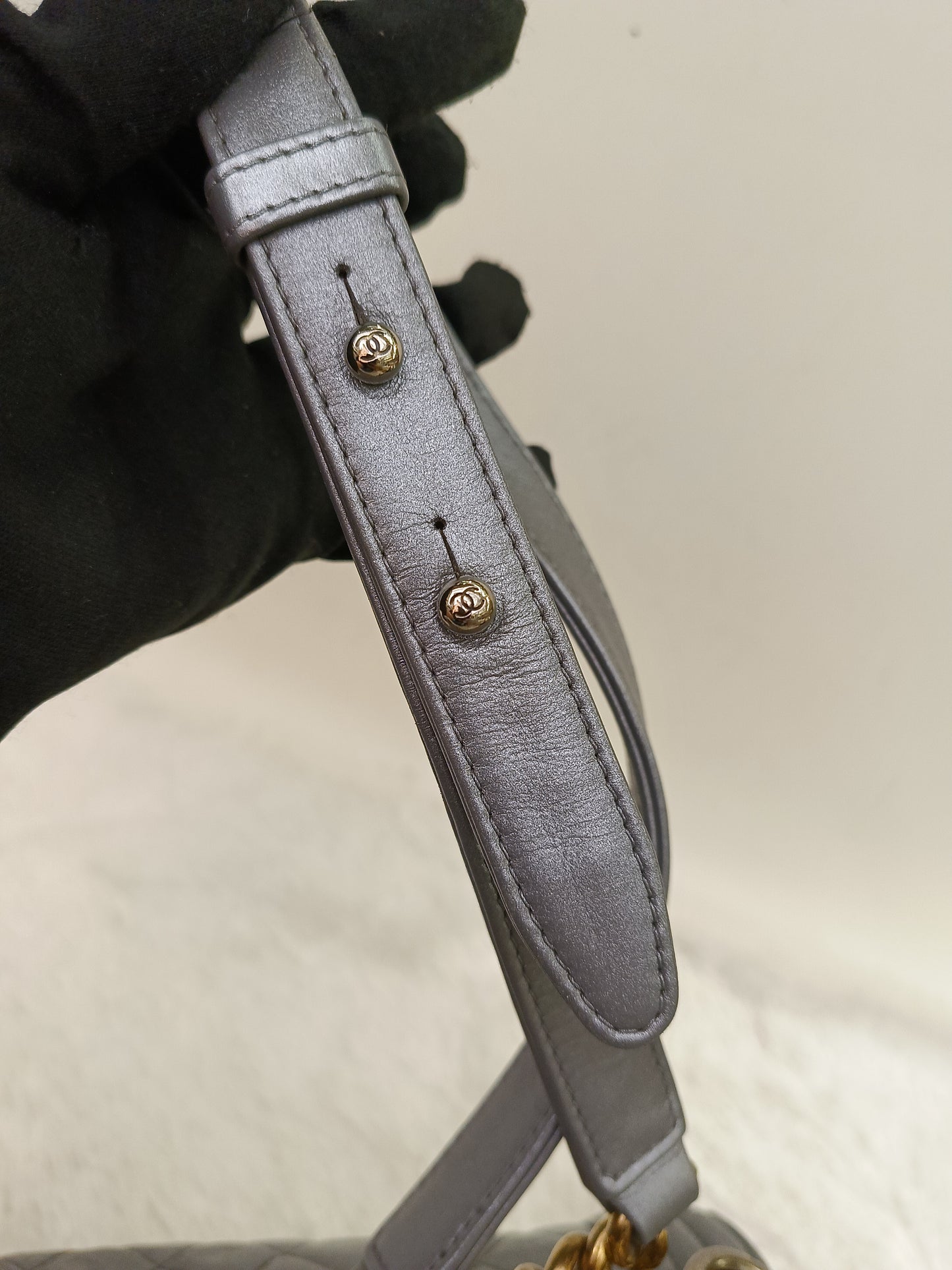 Chanel Boy 25 Calfskin Silver RGHW #19