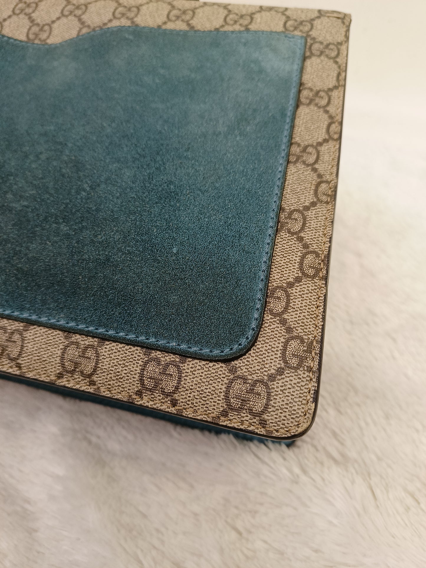 Gucci Dionysus Medium Embriodered Angry Cat Light Blue RHW