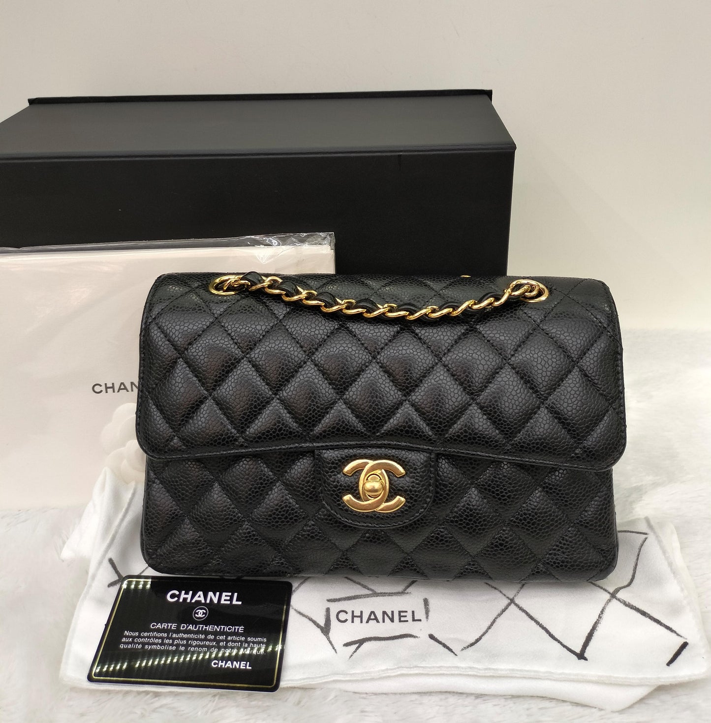Chanel Small Caviar Black GHW DF #31